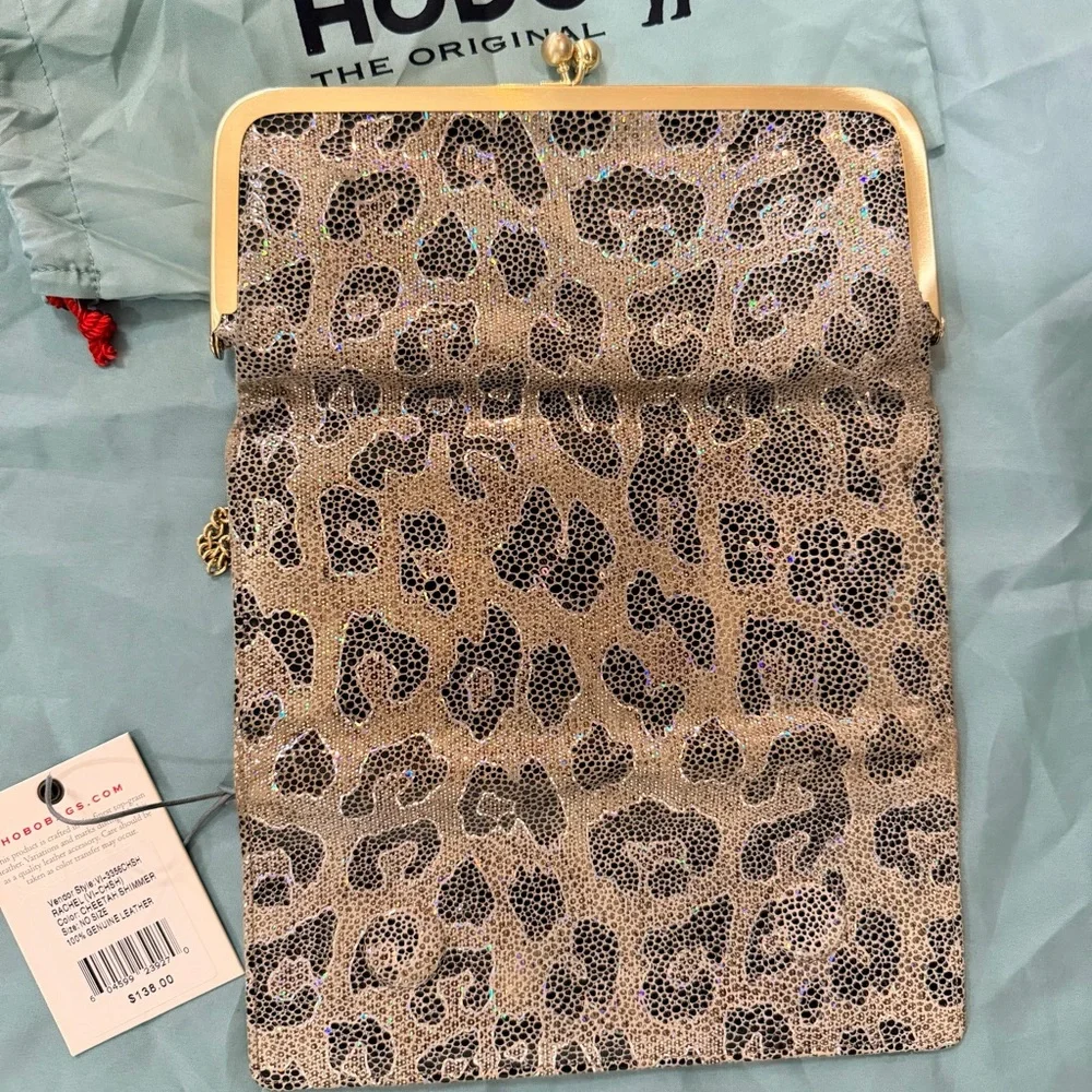 HOBO Rachel Cheetah Shimmer ladies wallet - Picture 2 of 7